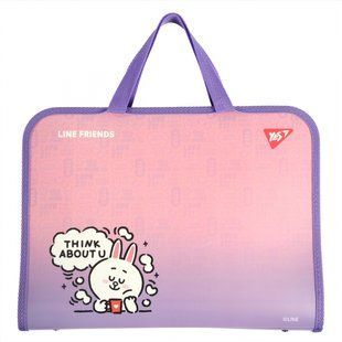 Папкапортфель Yes FC на блискавці з тканинними ручками "Line Friends" (492315)