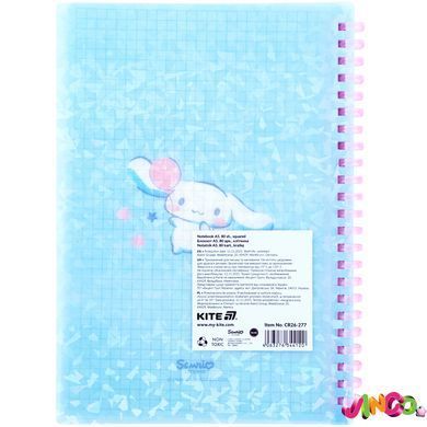 Блокнот на спіралі Cinnamoroll CR26-277, А5, 80 аркушів, клітинка, пластикова обкладинка