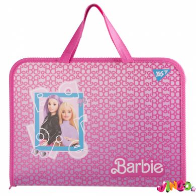492240 Папка-портфель Yes FC на блискавці з тканинними ручками "Barbie" рожевий