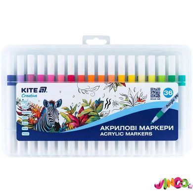 Маркери акрилові, набір 36шт, Kite Creative. K-1158