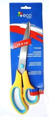 TY810S Ножиці офісні з нержавіючої сталі, пластиковими ручками, довжина 25,4см, колір жовто-синій