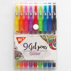 Набір гелевих ручок YES Glitter 9 шт., 420431