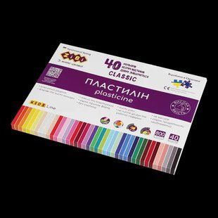 Пластилін CLASSIC, 40 кольорів, 800 г, KIDS Line (ZB.6242)