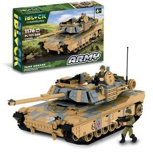 Конструктор IBLOCK арт. PL-921-504 Армія,M1 Abrams,1176дет.,2фігурки, короб. 63,5*43*9см