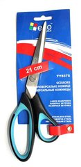 TY837S Ножиці офісні з нержавіючої сталі, пластиковими ручками, довжина 21см, колір чорно-синій