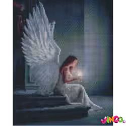 HX470 Алмазна картина Дівчина-ангел Strateg розміром 30х40 см (HX470)