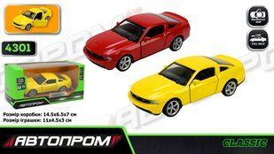 Машина мет. АВТОПРОМ арт.4301 1:43 FORD MUSTANG GT, відкр.двері, коробка 14,5*6,5*7см