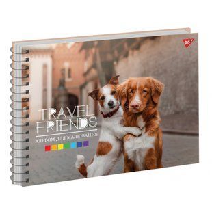 Альбом для малювання, А4, 30 аркушів, спіраль, Travel Friends, вибірковий гібридний лак (130571)