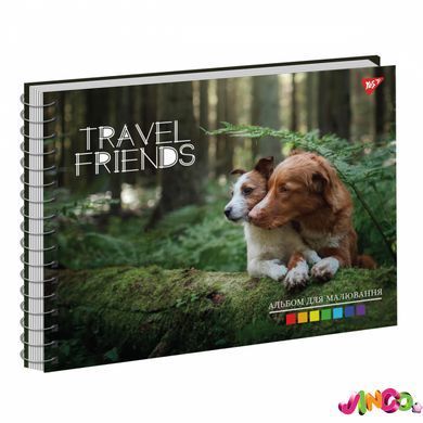 Альбом для малювання, А4, 30 аркушів, спіраль, Travel Friends, вибірковий гібридний лак (130571)