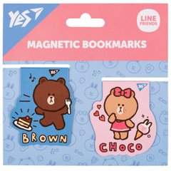 708106 Закладки магнитные Yes "Line Friends Brown and Choco", 2шт