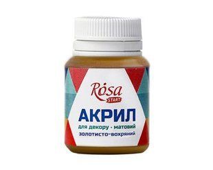 20004 Акрил для декору, Золотисто-вохряний, матовий, 20 мл, ROSA START