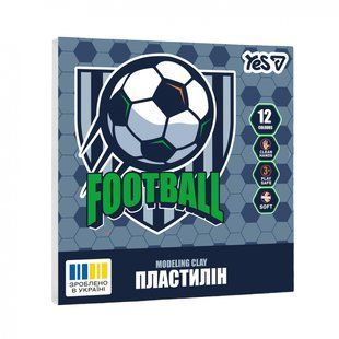 Пластилін, 12 кольорів, 240 г, Football, YES (540714)