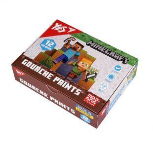 Фарби гуашеві Yes Minecraft 12 кольорів 20 мл (230407)