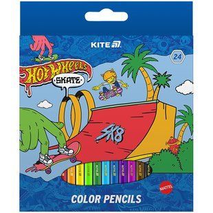 Кольорові олівці Kite Hot Wheels HW25-055-2, 24 кольори