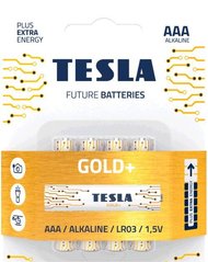 392264 Лужні батарейки TESLA Batteries 1.5V AАA LR03 GOLD + блістер-4шт. в упаковці