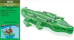 Надувной Крокодил 58562 винил, с ручками (3+ лет), ремкомплект, 203 114см