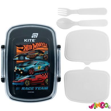 Ланчбокс з наповненням Kite Hot Wheels, HW26-181, 750 мл, Чорний