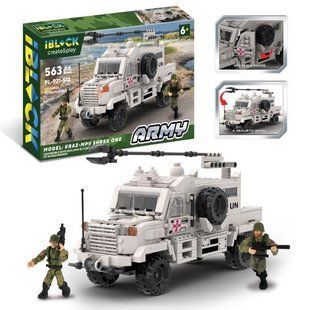 Конструктор IBLOCK арт. PL-921-512 Армія,КРАЗ -MPV Shrek One,563дет.,2фігурки, короб. 46*6,4*29см