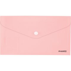 1414-10-A Папка-конверт на кнопці DL, Pastelini, рожева