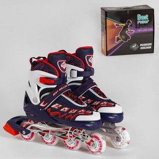 Ролики 22617-L Best Roller /розмір 38-42/ СИНІЙ, колеса PU, ПЕРЕДНЄ КОЛЕСО СВІТЛО, d коліс &ndash; 7 см