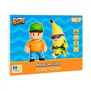 Пластилін, 18 кольорів, 360 г, Stumble Guys, YES (540710)