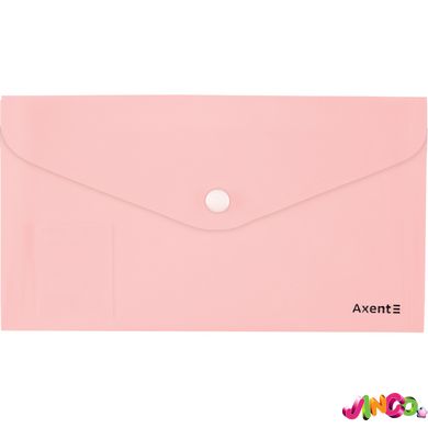 1414-10-A Папка-конверт на кнопці DL, Pastelini, рожева