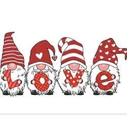 SK86016 Набір для творчості алмазна картина Gnomes with love lettering Strateg розміром 40х50 см, комбінований