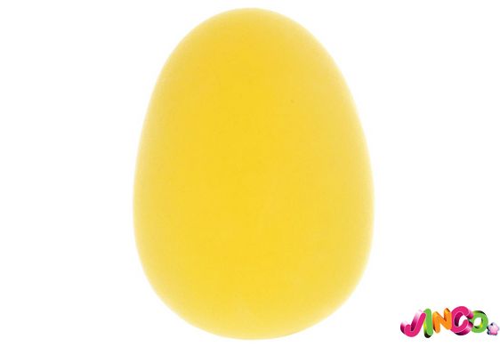 113-078 Декор Яйце з флоковим напиленням 13см, колір - соковитий жовтий