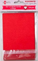 952276 Набір червоних заготовок для листівок, 10см 15см, 230г- м2, 5шт.