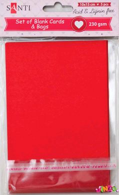 952276 Набір червоних заготовок для листівок, 10см 15см, 230г м2, 5шт.