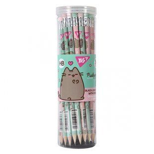 Олівець Yes графітний круглий з гумкою, "Pusheen" 2 дизайни (280686)
