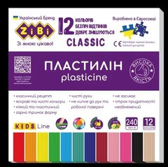 ZB.6233 Пластилін CLASSIC 12 кольорів, 240г, KIDS Line