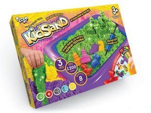 Набір креативної творчості "Кінетичний пісок "KidSand" 1200г+пісочниця укр., KS-02-02U