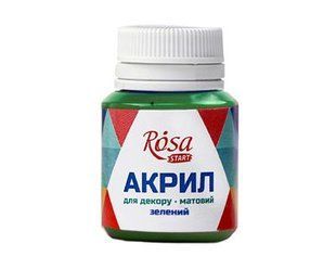 20013 Акрил для декору, Зелений, матовий, 20 мл, ROSA START