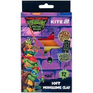 Восковий пластилін Kite Черепашки-ніндзя NT25-086, 12 кольорів, 200 г