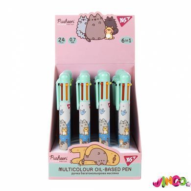Ручка кулькова Yes "Pusheen" 0,7 мм, 6 кольорів (412267)