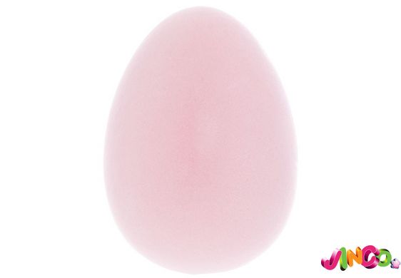 113-083 Декор Яйце з флоковим напиленням 13см, колір - рожевий