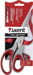 Ножиці AXENT Duoton Soft, 21 см, сіро-червоні