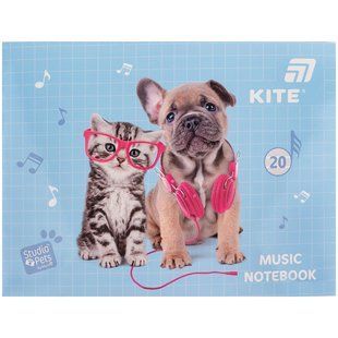 Зошит для нот Kite Studio Pets, А5, 20 аркушів