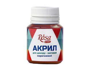 20015 Акрил для декору, Коричневий, матовий, 20 мл, ROSA START