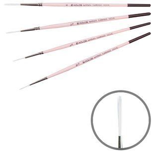 Пензель синтетика лайнер Flamingo 1023RL №2/0 коротка ручка KOLOS