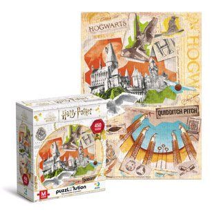 200503 Пазл Hard-M на 450 елементів &laquo;Harry Potter. Школа Гоґвортс та поле для Квідичу&raquo;