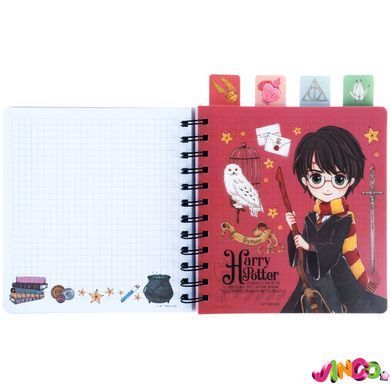 Блокнот з розділювачами на спіралі Harry Potter HP26-278, 80 аркушів, клітинка, пластикова обкладинка