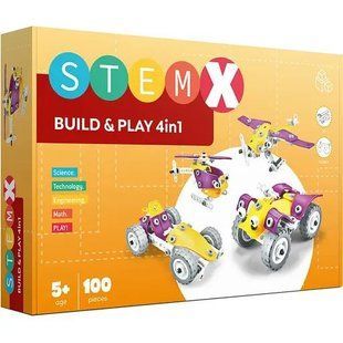 Конструктор з болками: BUILD AND PLAY 4в1 на 100 деталей, 6848454 73308 STEAM