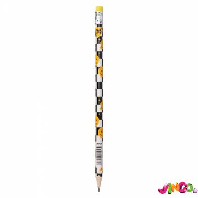 Олівець YES чорнографітний з гумкою в платиковій тубі Melt Smile, 280629