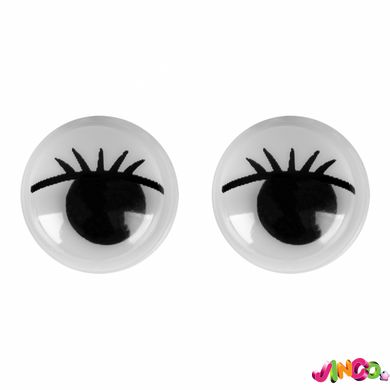 Глазки SANTI самоклеящиеся с ресницами, круглые, черные, d-12мм, 30 шт. уп., 954648