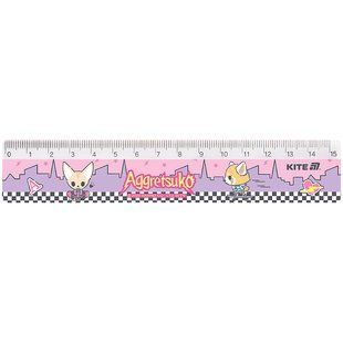 Лінійка пластикова Kite Aggretsuko AR25-090, 15 см