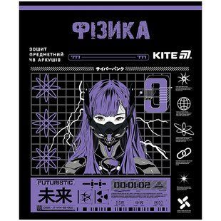Зошит предметн. 48 арк., кл., софт тач+УФ, Cyber, фізика, K25-240-22