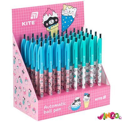 Ручка кулькова автоматична Kite, Kite, Ice & Cup, синя (K25-361-2)