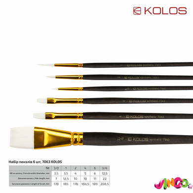 Набір пензлів KOLOS 7063